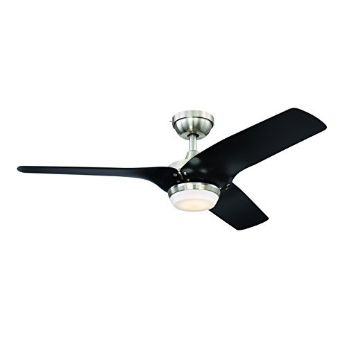 GE Arrowood II 52" LED Brushed Nickel Indoor Ceiling Fan with SkyPlug Technology for Instant Plug and Play Mounting - B06XCPJNKM
